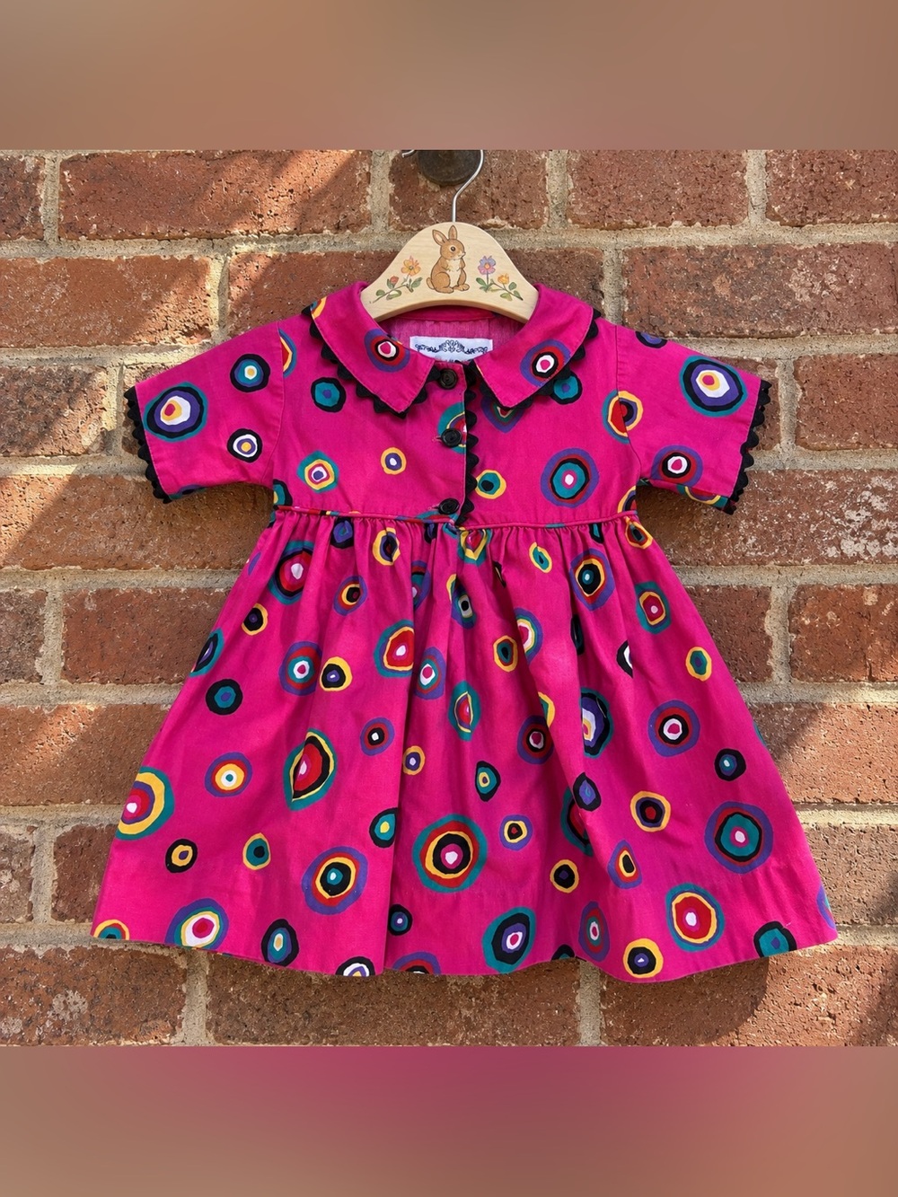 Vintage Catherine Rebecca Toddler Girls Multicolor Geometric Dress Size 2T